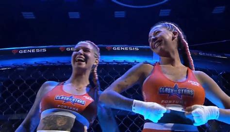 mma flashing boobs|TV viewers stunned as giggling MMA fighters flash crowd before。